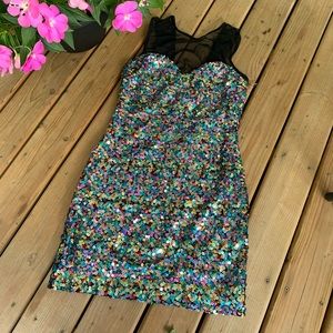 Dress The Population Sparkle Sequence Dress